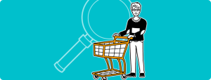 Man with a shopping cart