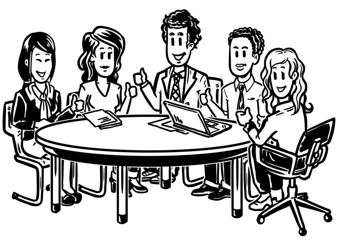 staff meeting clipart black and white