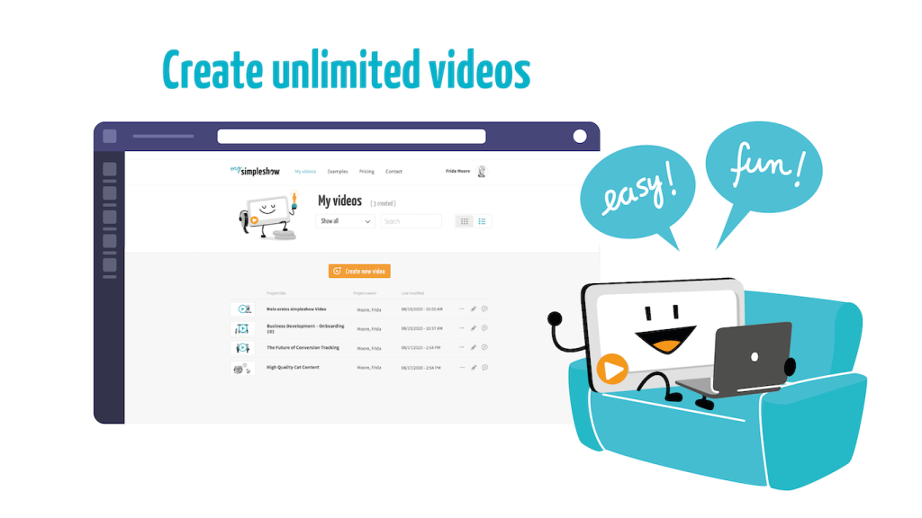 Create unlimited videos with simpleshow video maker