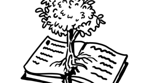 An illustration of a tree growing out of a book