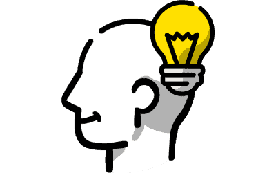 Eine Illustration eines Kopfes mit einer Glühbirne als Symbol für die Wissensspeicherung