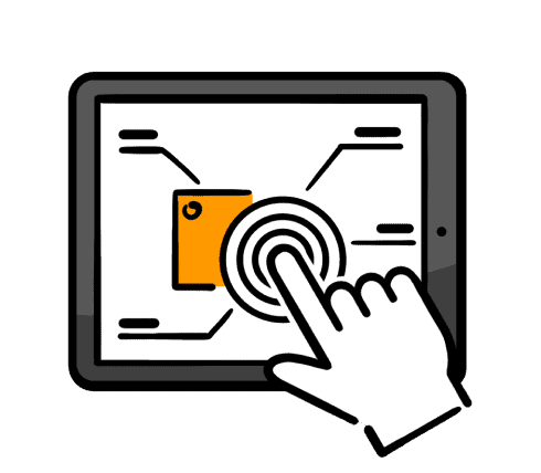 A hand being interactive with an eLearning course