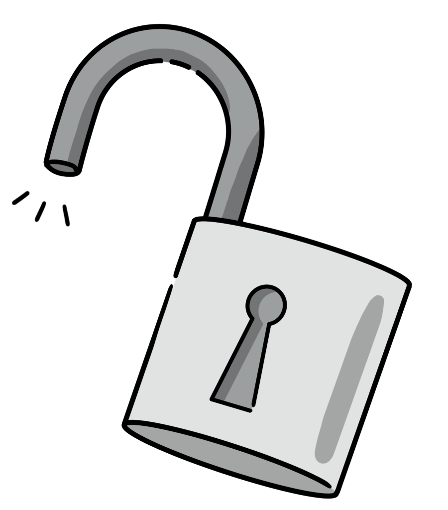Unlocked padlock standing for effective communication as key element in project implementation