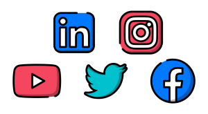 Social Media icons.