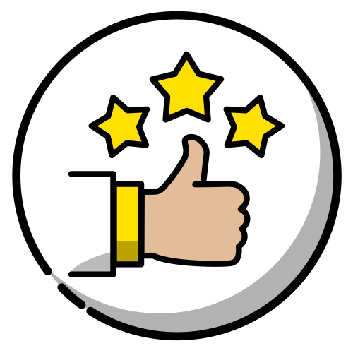 A thumb up underneath three golden stars signifying how video can help you wow your audience